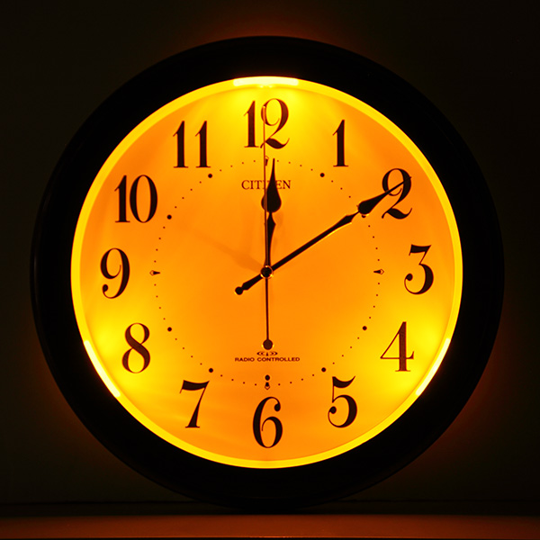 掛け時計 電波時計 シチズン CITIZEN 夜間自動点灯機能付き （ 壁掛け