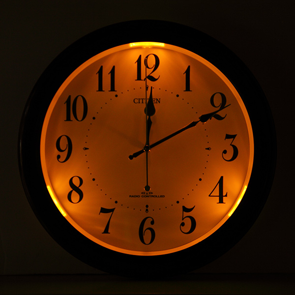 掛け時計 電波時計 シチズン CITIZEN 夜間自動点灯機能付き （ 壁掛け