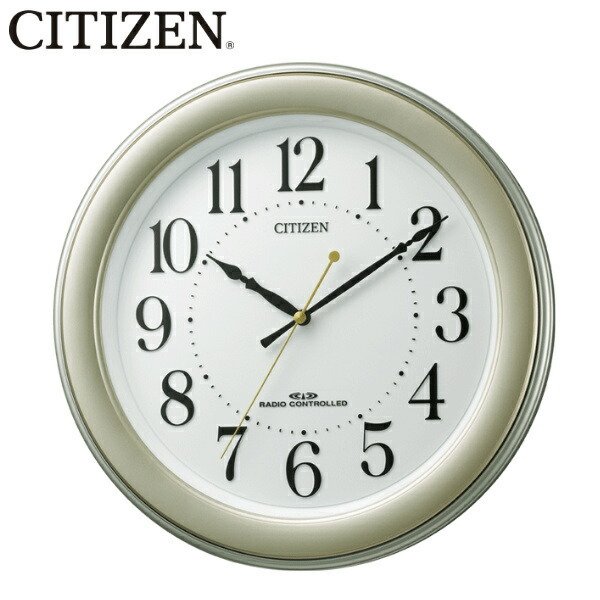 掛け時計 電波時計 シチズン CITIZEN ゴールドメタリック （ 壁掛け