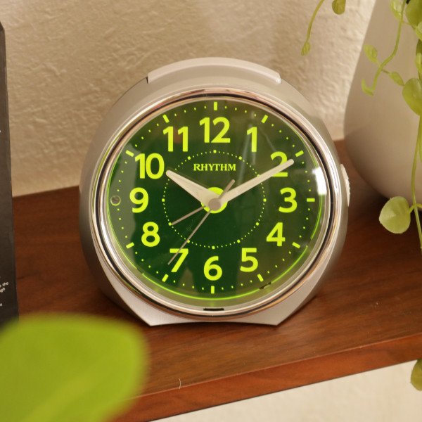 目覚まし時計 ライト付 ルーク （ 置時計 インテリア アナログ