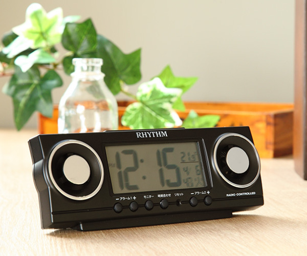 目覚まし時計 電波時計 アラーム音20種類選択機能付 フィット 