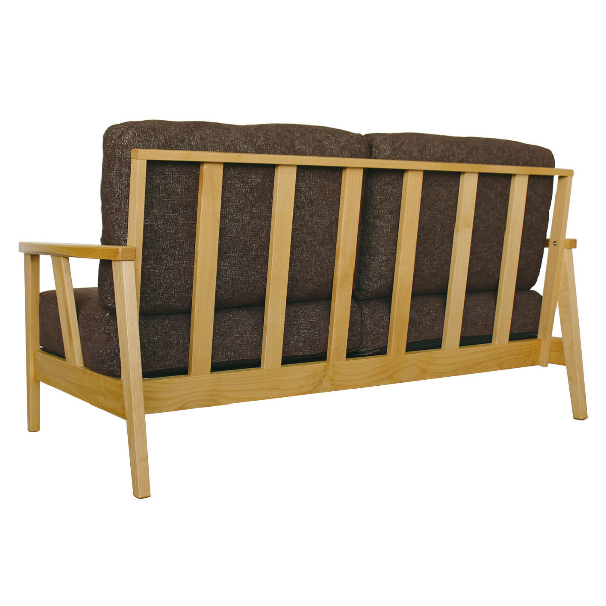 ソファ 2人掛け 2.5人掛け 幅155cm 布張り ナチュラル色フレーム （ 開