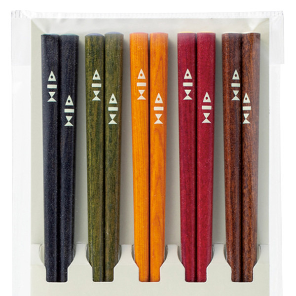 箸 23cm 5膳入り 客用箸 ボーダーフィッシュ 天然木 木製 日本製 （ お