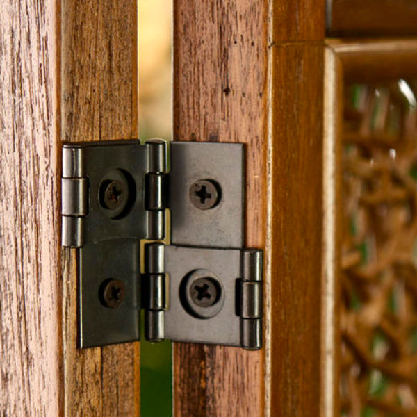 籐 スクリーン 3連 アジアンテイスト チーク材フレーム 高さ160cm