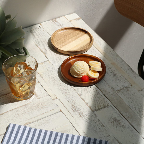 プレート 13cm S ラウンド カフェ 皿 食器 木製食器 天然木 （ 木製