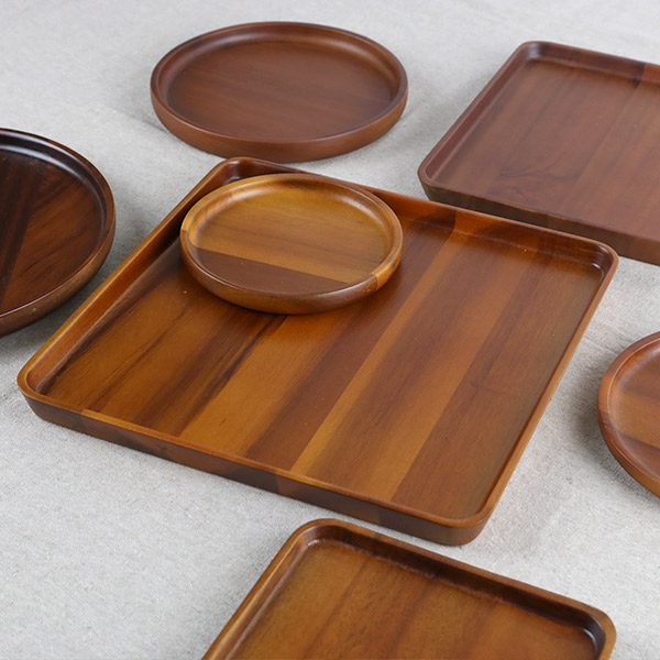 プレート 13cm S ラウンド カフェ 皿 食器 木製食器 天然木 （ 木製