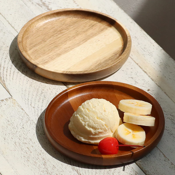 プレート 13cm S ラウンド カフェ 皿 食器 木製食器 天然木 （ 木製