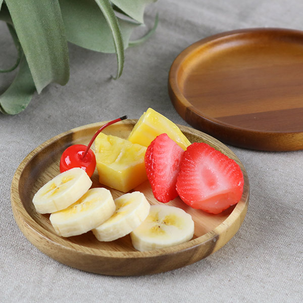 プレート 13cm S ラウンド カフェ 皿 食器 木製食器 天然木 同色5枚