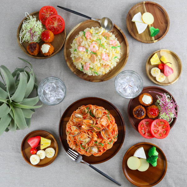 プレート 15cm M ラウンド カフェ 皿 食器 木製食器 天然木 （ 木製 中