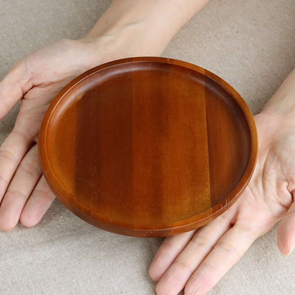 プレート 15cm M ラウンド カフェ 皿 食器 木製食器 天然木 （ 木製 中