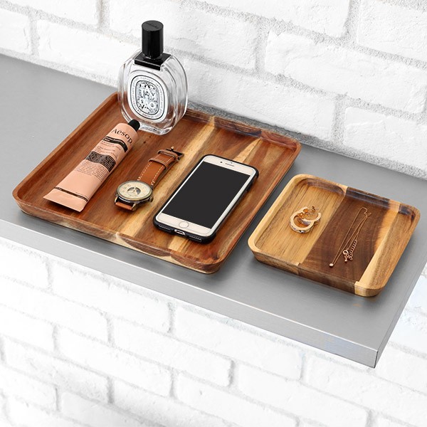 プレート 25cm L スクエア カフェ 皿 食器 木製食器 天然木 （ 木製