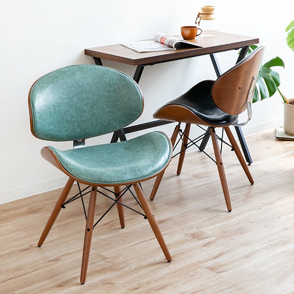 ダイニングチェア 座面高46cm レザー調 ヴィンテージ調 ノースチェア