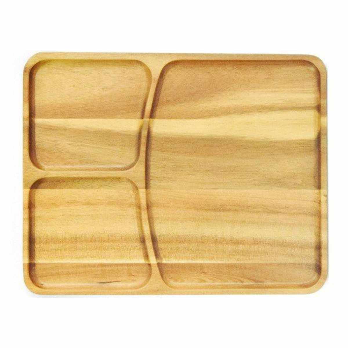 ランチプレート 25cm スクエア カフェ 皿 食器 木製食器 天然木