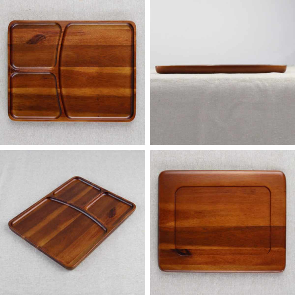 ランチプレート 25cm スクエア カフェ 皿 食器 木製食器 天然木