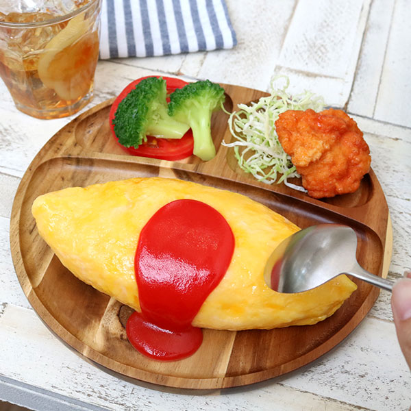 ランチプレート 23cm ラウンド カフェ 皿 食器 木製食器 天然木