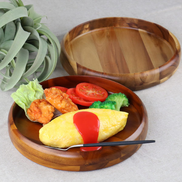 プレート 27cm カフェ ボウルプレート 皿 食器 木製食器 天然木