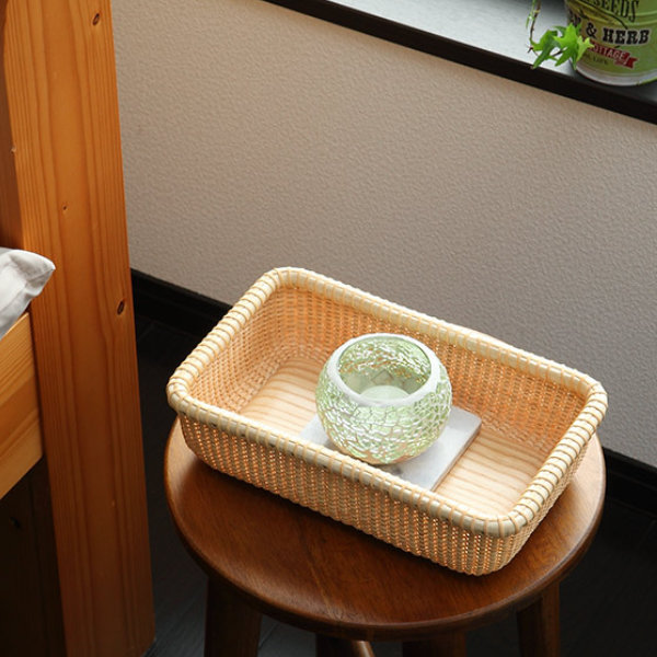 ちどり産業 ナンタケットバスケット 幅27×奥行17×高さ7cm 籐 ラタン