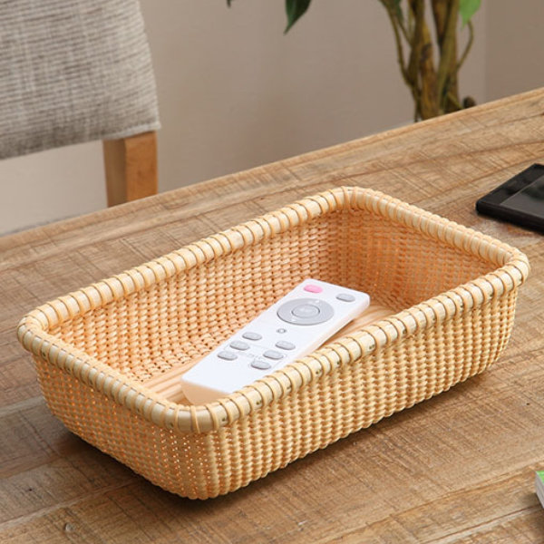 ちどり産業 ナンタケットバスケット 幅27×奥行17×高さ7cm 籐 ラタン