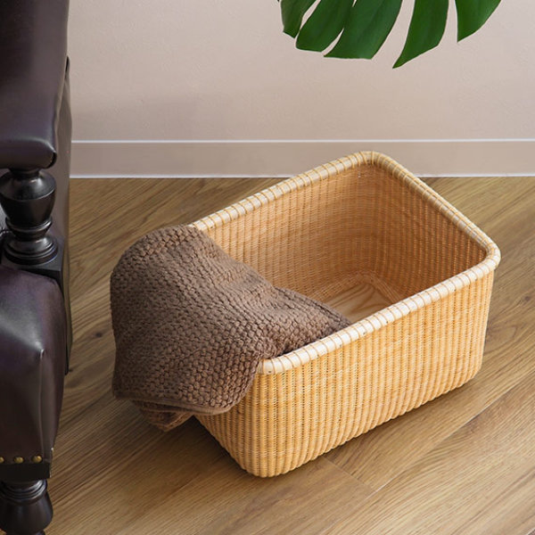 ちどり産業 ナンタケットバスケット 幅37×奥行27×高さ20cm 籐 ラタン