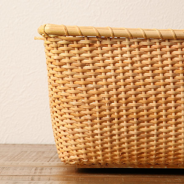 ちどり産業 バスケット 幅54×奥行38×高さ18.5cm 籐 ラタン