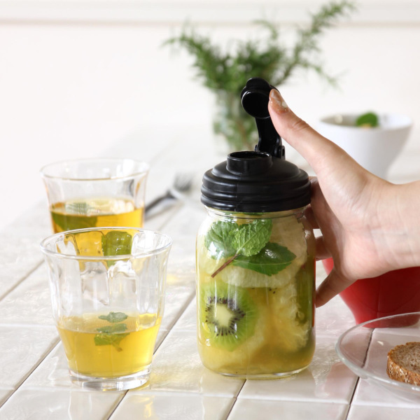 保存容器 500ml 注ぎ口付き ガラス製 reCAP ポアラーキャップ