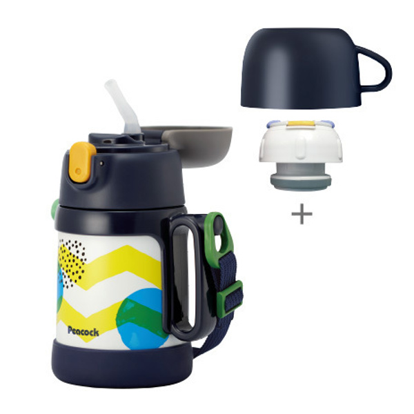 ピーコック魔法瓶工業 水筒 ステンレス コップ ストロー 2WAY 360ml