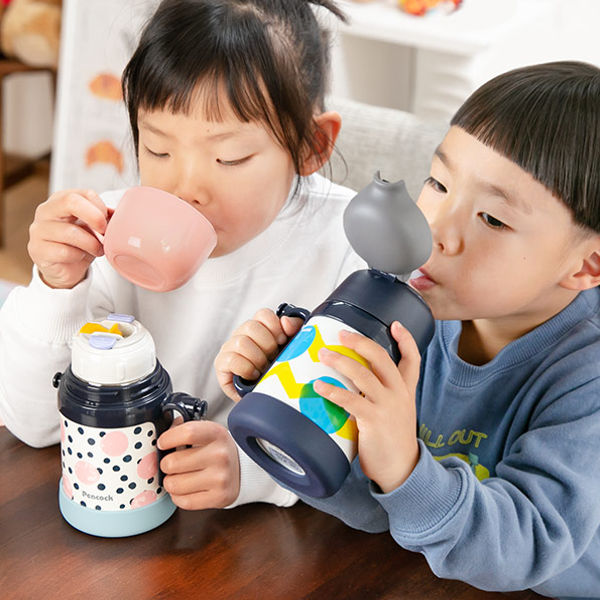 ピーコック魔法瓶工業 水筒 ステンレス コップ ストロー 2WAY 360ml