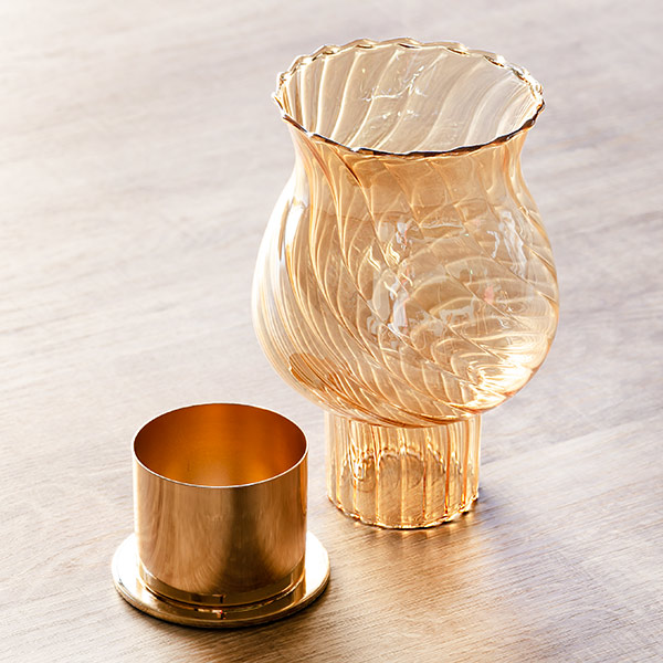 キャンドルホルダー フリルシェード ガラス （ ホルダー シェード