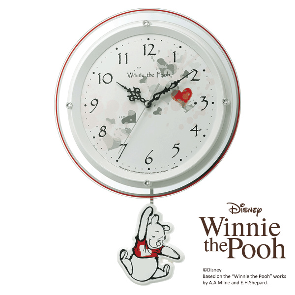 振り子時計 ディズニー くまのプーさん振り子時計 8MX407MC03