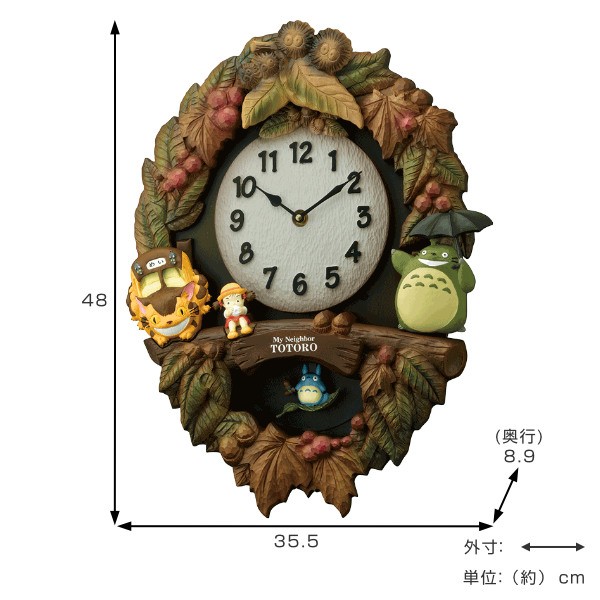 掛け時計 となりのトトロ トトロ （ アナログ 時計 壁掛け時計