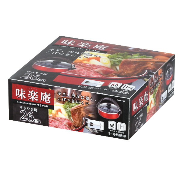 パール金属 すき焼き鍋 26cm IH対応 ガラス蓋付 味楽庵 ふっ素加工