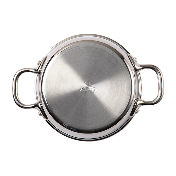 フライパン 両手 15cm IH対応 ガラス蓋付き クィーンパン 中尾アルミ