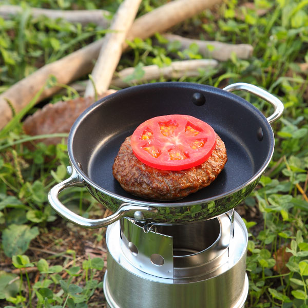 フライパン 両手 15cm IH対応 ガラス蓋付き クィーンパン 中尾アルミ