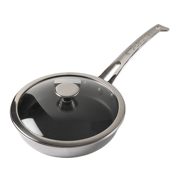 フライパン 片手 15cm IH対応 ガラス蓋付き クィーンパン 中尾アルミ