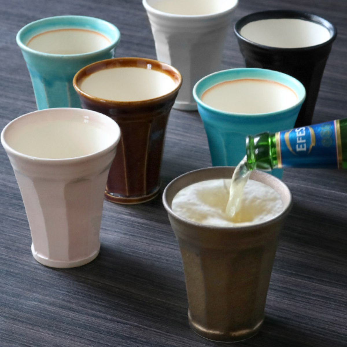 ビアカップ 280ml 泡うま タンブラー 酒器 コップ 陶器 日本製 信楽焼