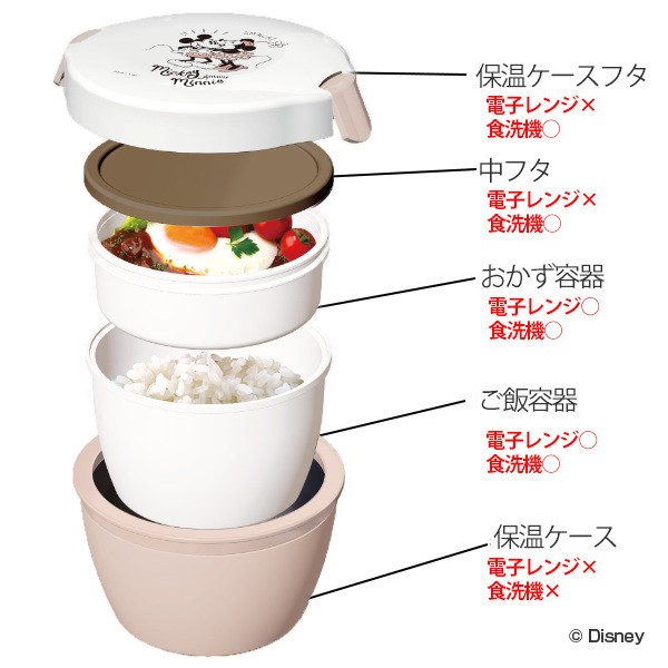 弁当箱 保温 ランチジャー カフェ丼 ミッキーマウス ミニーマウス