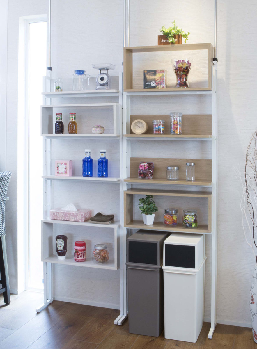 突っ張り オープンラック 収納 棚 ボックス 木目 幅60cm 突っ張り棚 スリム 壁面収納 つっぱり ラック 壁面ラック 壁面 つっぱり棚 すき間収納 仕切り お弁当グッズのカラフルボックス 通販 Yahoo ショッピング