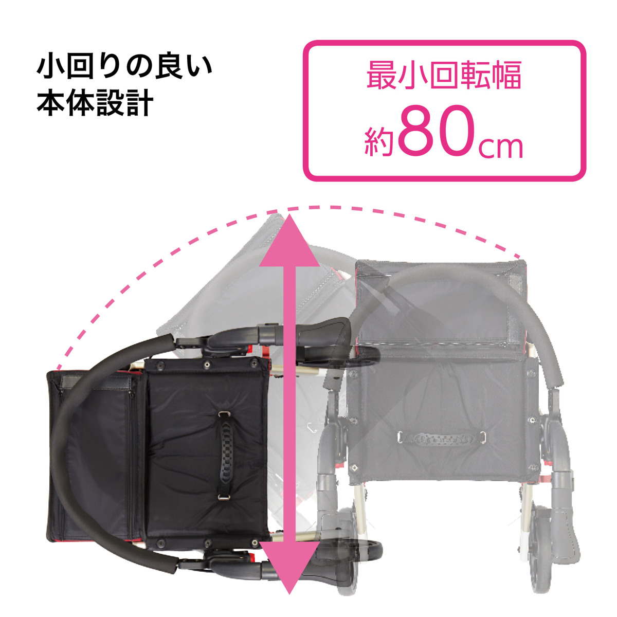 アロン化成 歩行車 リトルターン トールタイプ コンパクト 折りたたみ