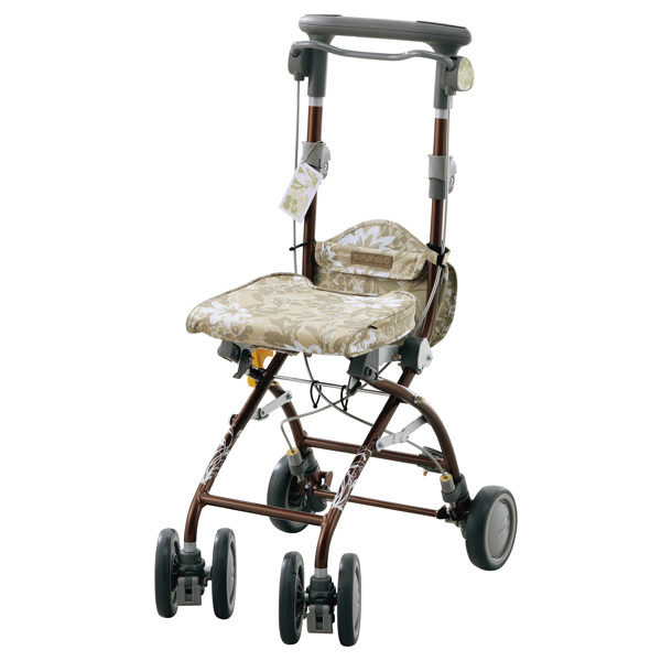 【美品】シルバーカー 歩行器 座れる コンパクト 折りたたみ【収納カゴなし】 シルバーカー さんぽっぽ コンパクト 座れる （ カート 歩行器 歩行