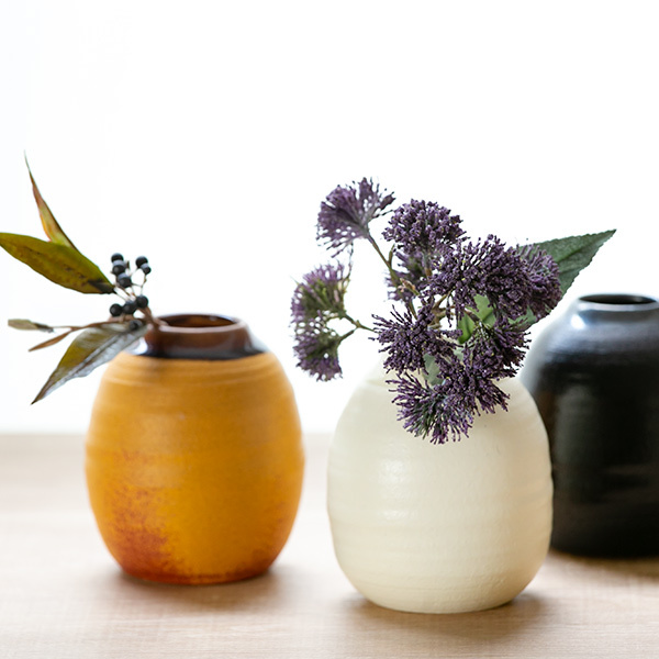 フラワーベース 陶器 Deep Breath Flower Vase （ 信楽焼 一輪挿し