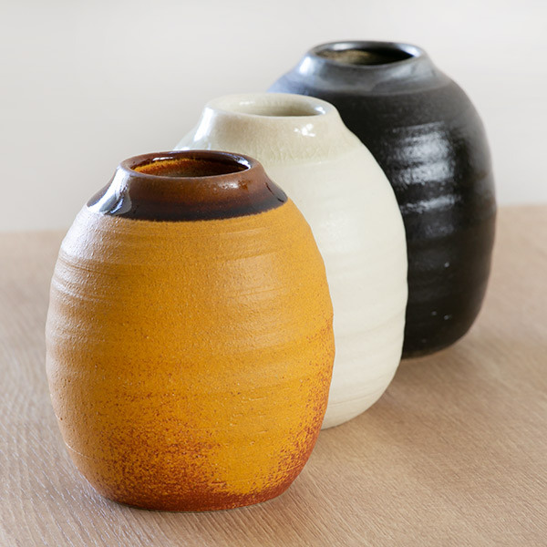 フラワーベース 陶器 Deep Breath Flower Vase （ 信楽焼 一輪挿し