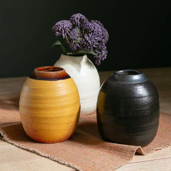 フラワーベース 陶器 Deep Breath Flower Vase （ 信楽焼 一輪挿し