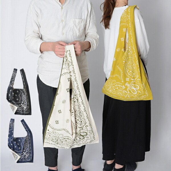 エコバッグ 折り畳み式 マルシェバッグ AND PACKABLE アンドパッカブル バンダナ柄 （ レジ袋 サブバッグ 買い物袋 ショッピングバッグ 買い物バッグ ）