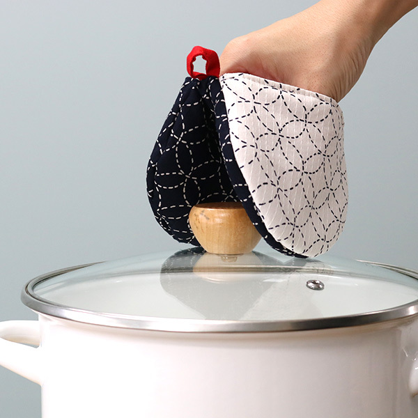 キッチンミトン 鍋つかみ 綿 布製 和柄 SASHIKO （ ミトン オーブン