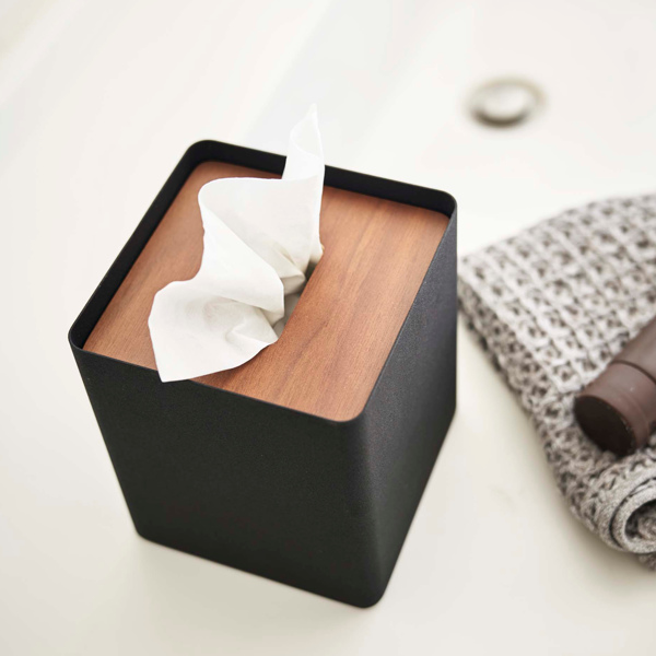 RIN（山崎実業） 山崎実業 RIN 厚型対応蓋付きティッシュケース リン S