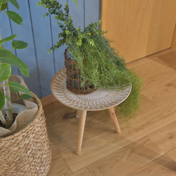 トレーテーブル 高さ37cm 木製 モロッコ風 モロッカン調 サイド