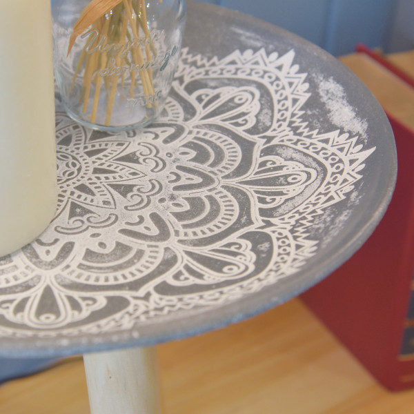 トレーテーブル 高さ37cm 木製 モロッコ風 モロッカン調 サイド