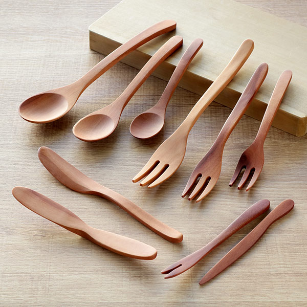 フォーク WOODN 13cm 和 天然木 木製 （ 黒文字 二又フォーク 和菓子