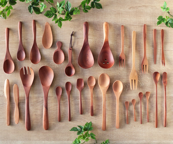 フォーク WOODN 13cm 和 天然木 木製 同色5本セット （ 黒文字 二又