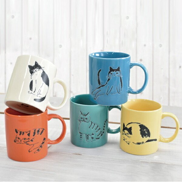 マグカップ 300ml CATs Whiskers 食器 コップ 磁器 日本製 （ 食洗機